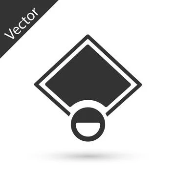 Grey Baseball field icon isolated on white background. Baseball map. Vector Illustrazione stock