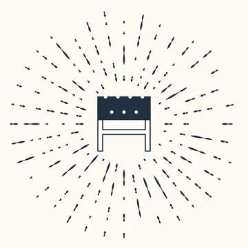 Grey BBQ brazier icon isolated on beige background. Abstract circle random dots Stock Illustration