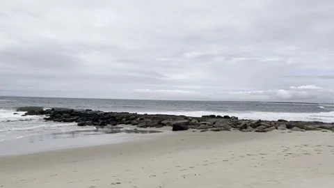 Grey beach clouds Stock Footage 277929872