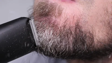Grey Beard Shave.  Slowmotion Stock Footage 105264179