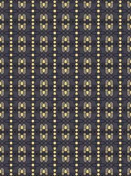 Grey, beige, yellow triangles and rectangles in a pattern for textiles. sites Stock Illustration