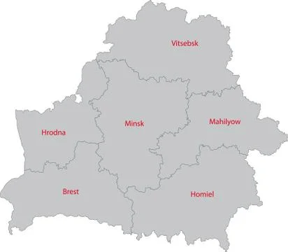 Grey Belarus map Stock Illustration