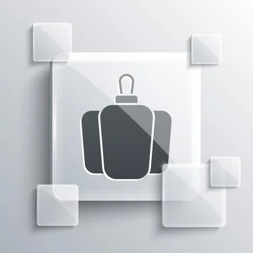 Grey Bell pepper or sweet capsicum icon isolated on grey background. Square Stock Illustration