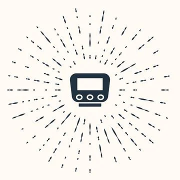Grey Bicycle speedometer icon isolated on beige background. Abstract circle Stock Illustration