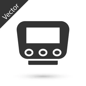 Grey Bicycle speedometer icon isolated on white background. Vector Stock Illustration