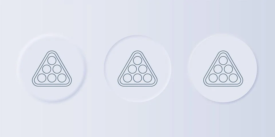 Grey Billiard balls in a rack triangle icon isolated on grey background. Se.. 스톡 일러스트