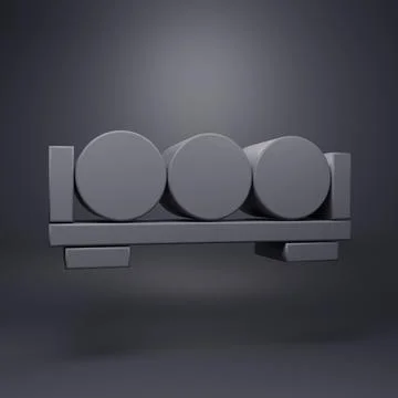 Grey Billiard balls on a stand icon isolated on grey background. Billiard b.. Stock Illustration