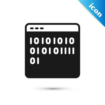 Grey Binary code icon isolated on white background. Vector Stock Illustration