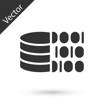Grey Binary code icon isolated on white background. Vector 스톡 일러스트