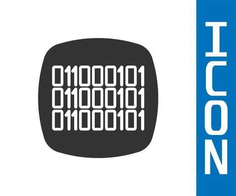 Grey Binary code icon isolated on white background. Vector Stock Illustration