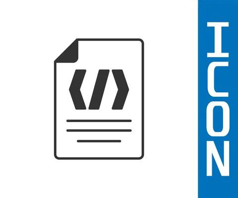 Grey Binary code icon isolated on white background. Vector Stock Illustration