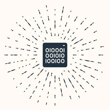 Grey Binary code icon isolated on beige background. Abstract circle random .. Stock Illustration