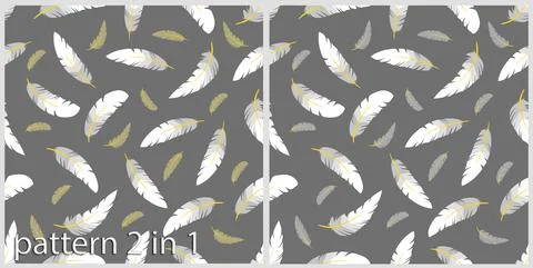Grey bird feathers pattern vector Stock Illustration