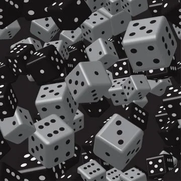 Grey Black Dice Seamless Pattern Stock Illustration