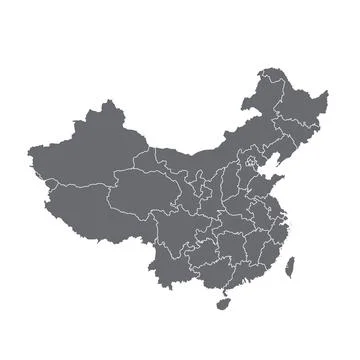 Grey blank China map. Flat vector illustration. Stock Illustration