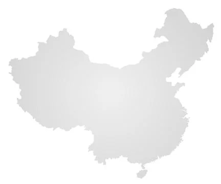 Grey blank China map. people's republic of China, solid map Stock Illustration