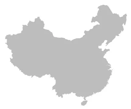 Grey blank China map. people's republic of China, solid map Stock Illustration