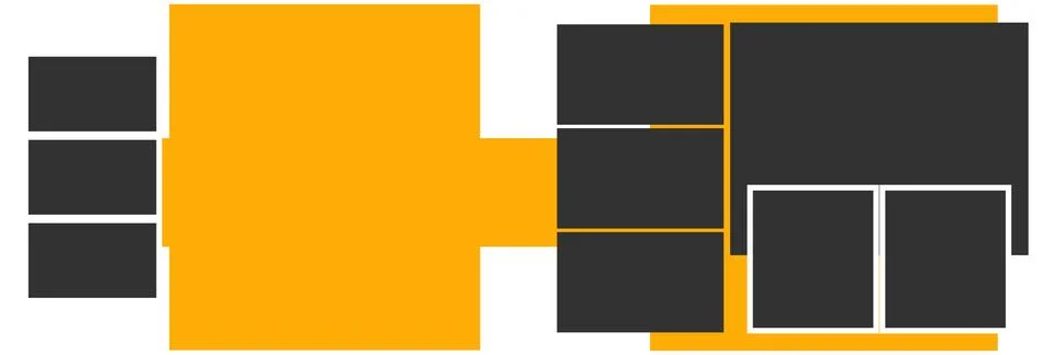 Grey blocks and orange background layout, Abstract presentation template, Geo Stock Illustration
