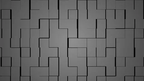 Grey blocks falling apart animation sequence. Stock Footage 334689099
