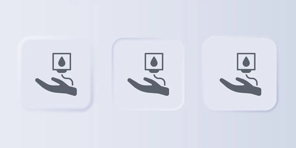 Grey Blood donation icon isolated on grey background. Set icons in square b.. Stock Illustration