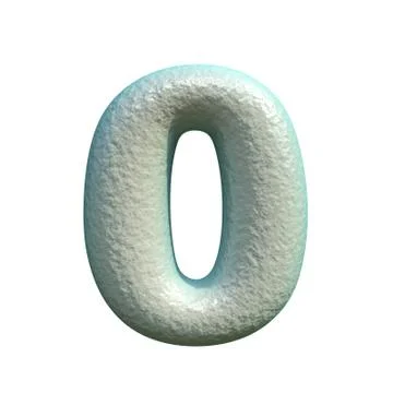 Grey blue clay Number 0 ZERO 3D Stock Illustration