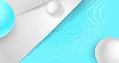 Grey blue minimal abstract geometric background with 3d spheres 스톡 일러스트