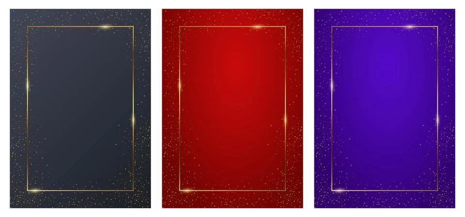 Grey, blue, red rectangular backgrounds set. Elegant colorful wallpapers with 스톡 일러스트