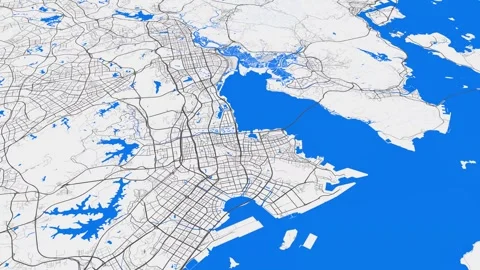 Grey blue Shenzhen map background loop. Spinning around China city air foot.. Vidéo 242571486