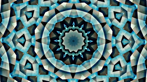 Grey blue star Mandala sequence pattern. 4k seamless loop Stock Footage 161967885