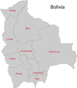 Grey bolivia map Stock Illustration