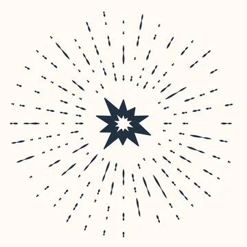 Grey Bomb explosion with shrapnel and fireball icon isolated on beige backg.. イラスト素材