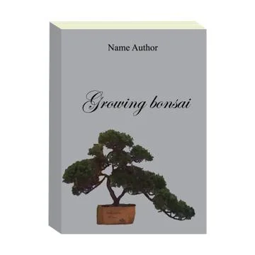Grey book bonsai on the cover. Vector illustration Stock Illustration
