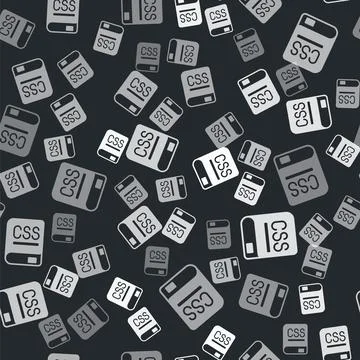 Grey Books about programming icon isolated seamless pattern on black background Stock Illustration