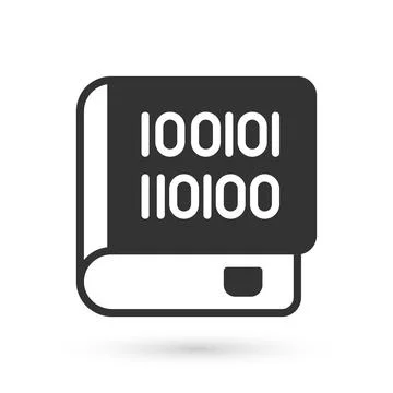 Grey Books about programming icon isolated on white background. Programming Illustrazione stock