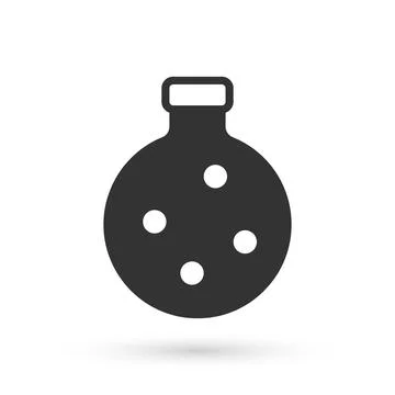 Grey Bottle with potion icon isolated on white background. Flask with magic Illustrazione stock