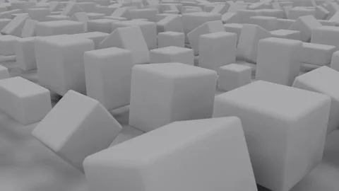 Grey boxes geometry graphics - randomize concept - abstract 3D rendering Illustrazione stock