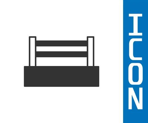 Grey Boxing ring icon isolated on white background. Vector Stock Illustration