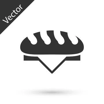 Grey Bread loaf icon isolated on white background. Vector 스톡 일러스트