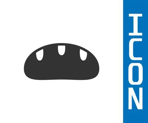 Grey Bread loaf icon isolated on white background. Vector 스톡 일러스트