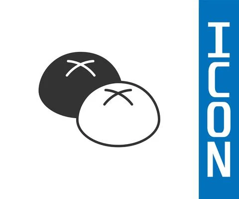 Grey Bread loaf icon isolated on white background. Vector Illustrazione stock