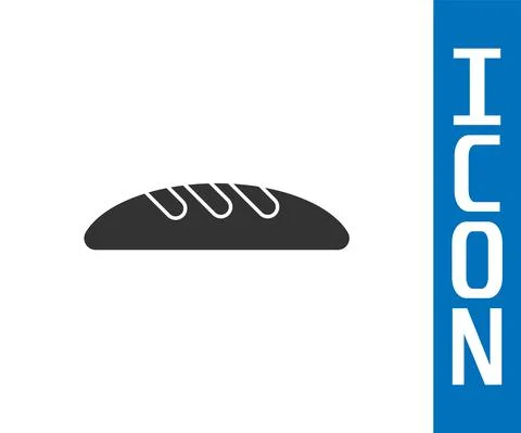 Grey Bread loaf icon isolated on white background. Vector Illustration Illustrazione stock