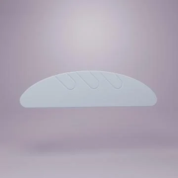 Grey Bread loaf icon isolated on purple background. Minimalism concept. 3D .. Stock Illustration