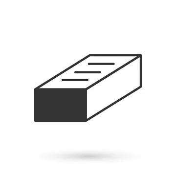 Grey Brick icon isolated on white background. Vector Stock Illustration