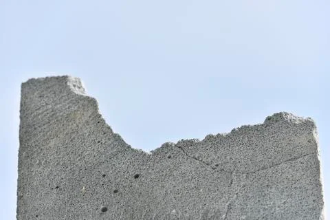Grey brick texture on the blue background Stock Photos