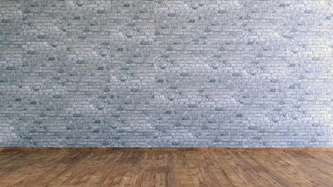 Grey brick wall background, Old gray brickwall grunge texture 3d render Stock Illustration