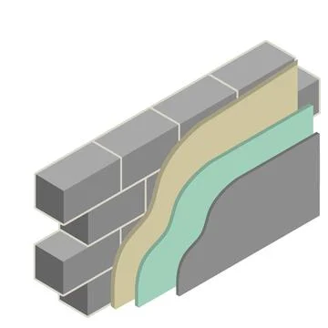 Grey brick wall of house. Element of building Stock Illustration