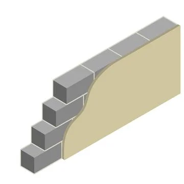 Grey brick wall of house. Element of building イラスト素材