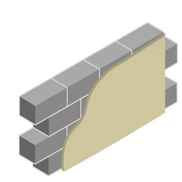 Grey brick wall of house. Stock Illustration