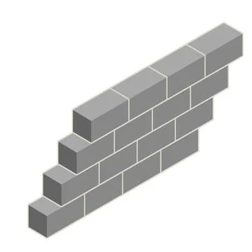 Grey brick wall of house. Stock Illustration
