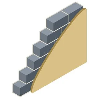 Grey brick wall of house. Stock Illustration